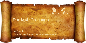 Muntyán Imre névjegykártya